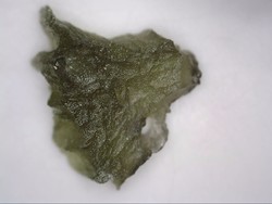 Olive green moldavit tectite grains. Rare natural meteorite impact glass. 2.1 Grams