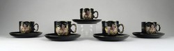 1B815 gilded greek porcelain coffee cup set of 5 pieces