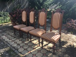 4 Antique Old German high back chairs