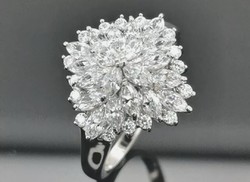 Csodás, sok köves  ezüst gyűrű, szikrázó cirkóniával -új Bakdork részére lefoglalva
