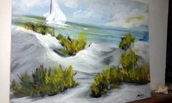 "Homokos tengerpart""festmény 54 x40  cm