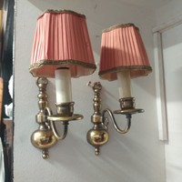 Pair of bronze, copper Flemish wall lamps.