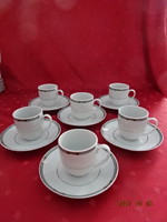 Great Plain porcelain coffee cup + placemat, six in one, with green border. He has!