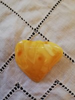Old Polish amber honey yellow brooch for sale!