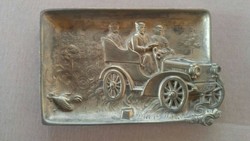 Antique original vintage stable car engine memory ashtray copper business card holder