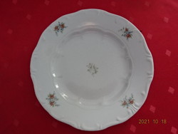 Zsolnay porcelain small plate, antique, with shield seal, brown flower, diameter 19 cm. He has!
