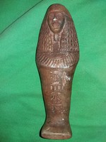 Régi Egyiptom kézzel faragott homokkő Fáraó szarkofág polcdísz / asztaldísz 17 cm a képek szerint