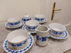 Retro lowland piri patterned porcelain cups with saucers