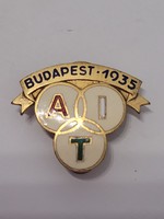 1935. "BUDAPEST 1935 AIT" zománcozott gomblyukjelvény