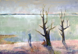 István Dienes (1905 - 1977) on the shores of Lake Balaton