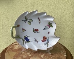 Herend porcelain fruit-patterned tabbed serving, flawless from the fifties