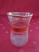 Glass teacup, Turkish, with gold border, height 7.5 cm. He has!