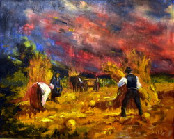 Oscar Plowing (1958-): harvest - in early evening light!