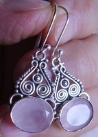 925 Silver earrings with rose quartz