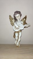 Italian old hand painted angel figurine wall ornament
