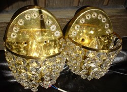 Viennese basket crystal wall lamp 2pcs