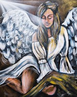 B. Preszecsán Hajnalka: "Angyal" eredeti festmény 50*40