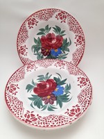 Pair of Hollóházi Szakmáry ceramic wall plates