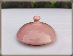 Zsolnay porcelán rózsaszín mázas kiöntő, cukortartó tető az 1880-as évekből
