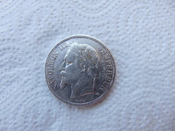 Franciaország ezüst 5 frank 1869 25 gramm