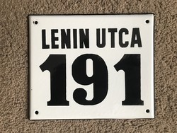 Lenin u. 191 - House number plate (enamel plate, enamel plate)