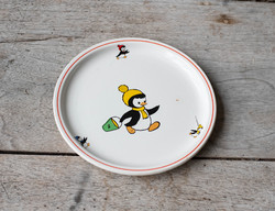 Gránit Kispest gyermek tányér - pingvin mintás gyerek tál