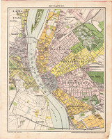 Budapest térkép 1899 (2), atlasz, Gönczy Pál, 24 x 30, főváros, Magyarország, Posner Károly