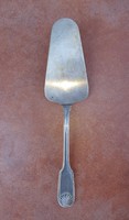 Marked silver-plated alpaca cake with spoon, 27 cm