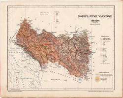 Modrus - Fiume vármegye térkép 1899 (2), atlasz, Gönczy Pál, 24 x 30, Magyarország, megye, járás