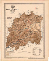 Árva vármegye térkép 1899 (2), atlasz, Gönczy Pál, 24 x 30, Magyarország, megye, járás, Posner K.