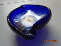 Handmade cobalt blue thick-walled eosin glazed art glass