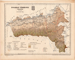 Fogaras vármegye térkép 1899 (2), atlasz, Gönczy Pál, 24 x 30, Magyarország, megye, járás, Posner