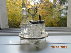 Ezüstözött fűszerkínáló asztali készlet