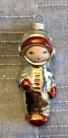Régi retro  üveg Karácsonyfadísz Űrhajós kis hibával