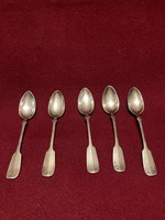 Antique / 1900s / silver / 800 fineness / set of 5 teaspoons!