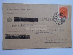D185262 postcard szolnok 1943 -addressed to the lawyer István Vecseri -szentes