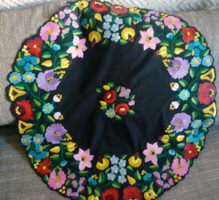 Hand embroidered round tablecloth