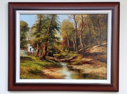 Gallery price: 78.000.- Black pine forest edge framed 40x50cm
