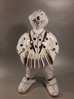 Excellent ornament at a very discounted price!! Gold painted porcelain music clown figurine large size collectors
