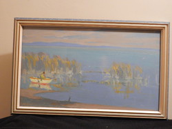 Csáky Maronyák József festménye (Nádasban horgászó)