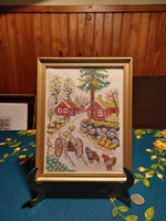 Tapestry picture in wooden frame (gb63 / 17)
