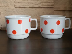 Zsolnay large red polka dot cocoa mug