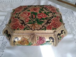 Commemorative box for our grandmothers' love letters, needlework with hand-painted flowers!