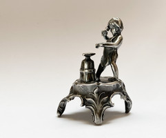 Blacksmith, old silver-plated figure.