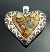 Murano heart pendant - 925 silver tendril in socket
