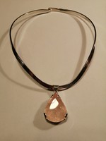 Beautiful morganite stone necklace in silver