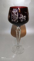 Burgundy marsala pattern polished crystal wine glass