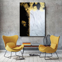 120x90 cm - Gold Black Abstract