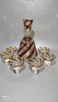 Now discounted antique art deco bohemia Karl Palda liqueur set glass + 6 glasses 1930s