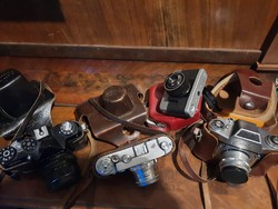 Retro camera collection for sale, fed-2, zenith, smena, olympus, exa, etc.